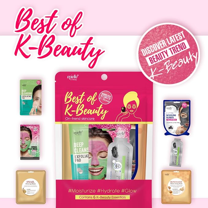 Epielle Best of K-Beauty Kit, 6 Home Spa Essentials, At-Home Spa Kit - Image 2