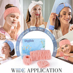 DiyJibb 9 Pcs Spa Headband for Washing Face, Skincare Headband and Wristband Set - Image 4
