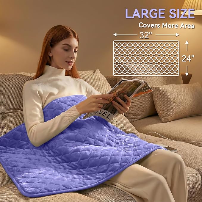 King Size Heating Pad for Back Pain 32"x24" Extra Large Electric Heating Pad - Image 2