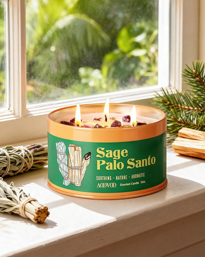 AOOVOO Sage & Palo Santo Candle - Image 2