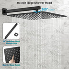 FPXRNG Black Shower Faucet Set, Rainfall Shower System - Image 4