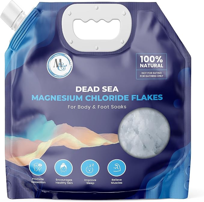 Dead Sea Magnesium Flakes Bath Salts | Premium Magnesium Supplement Bath Salts by MarcoEsra