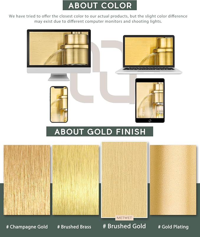 Bathroom Light Fixtures, 6 Light Brushed Gold Vanity Light, 38 Inch Modern Wall - Image 2