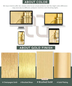 Bathroom Light Fixtures, 4 Light Brushed Gold Vanity Lights - Image 2