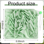 6 Pack Washcloth Loofah Combo 2 in 1 Drawstring Loofah Sponge - Image 2