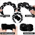 Zkptops Spa Headband for Washing Face Wristband Set Sponge Makeup - Image 5