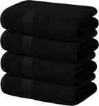 Avalon Towels Black Bath Towels Set of 4 pcs, 100% Cotton Towel Absorbent and by AvalonTowels