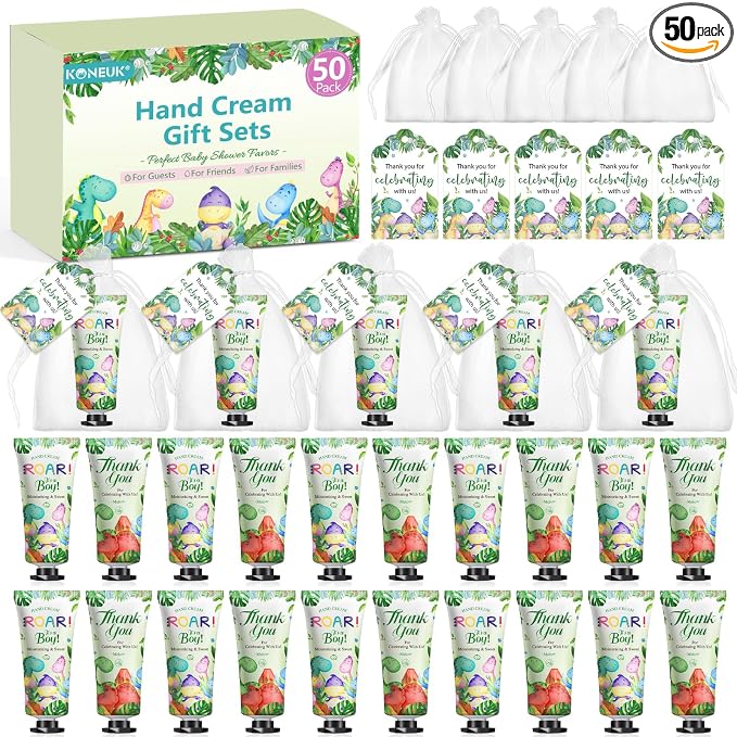 50 Pack Bulk Hand Cream Gifts Sets, Baby Shower Favors and Wedding Welcome Bag by KONEUK