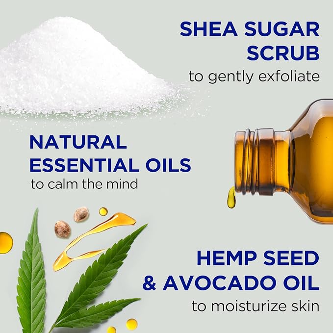 Dr Teal's Shea Sugar Body Scrub, Cannabis Sativa Hemp Seed Oil - Image 2