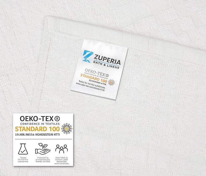 ZUPERIA 7-Pack White Bath Towels - Image 7