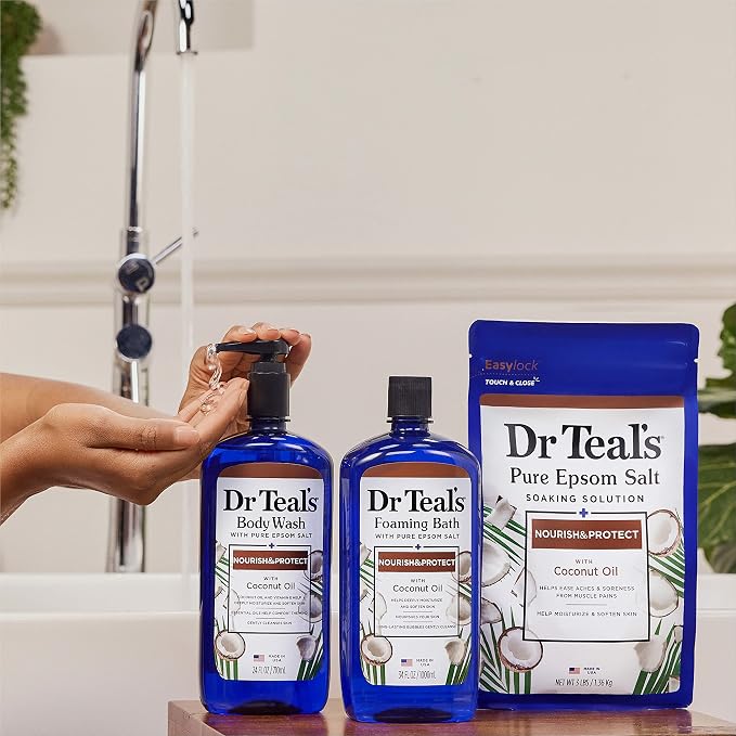 Dr Teal's Salt Soak with Pure Epsom Salt, Nourish & Protect with Coconut Oil - Image 11
