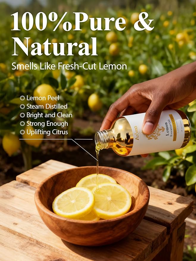 100% Pure Lemon Essential Oil 4 fl oz Thieves Oil Essential Oil - Image 2