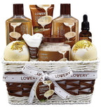 Gifts For Women Gift Basket for Women– 9 Piece Set of Vanilla Coconut Home Spa by LOVERY