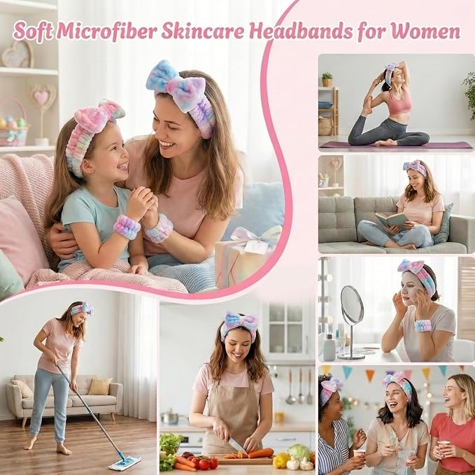 8 Pcs Spa Headband and Wristbands Set - Image 5