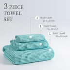 MICROFI Microfiber Waffle Bath Towels, 3 Pieces, Fast Drying, Lint Free - Image 3
