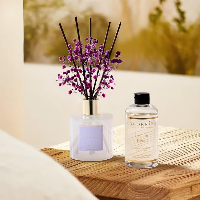 COCORRÍNA Refill- Lavender Thyme 6.7 Fl.oz Reed Diffuser Refill - Image 6