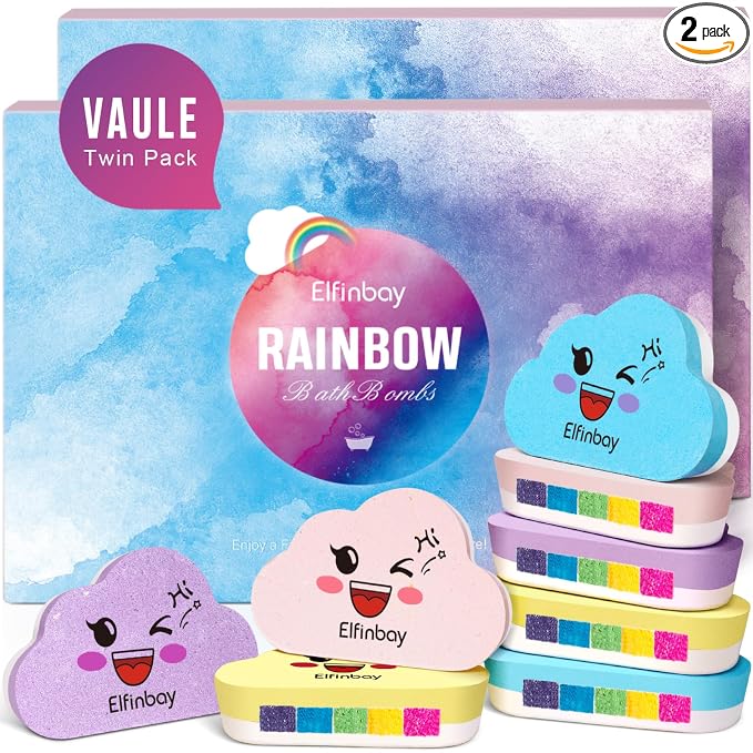 Rainbow Cloud Bath Bomb Gift Set, Bulk Kids Bath Bombs by Unknown