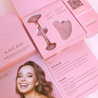 Kate Eve Rose Quartz Face Roller & Gua Sha Set – Luxury Facial Spa Gift - Image 2