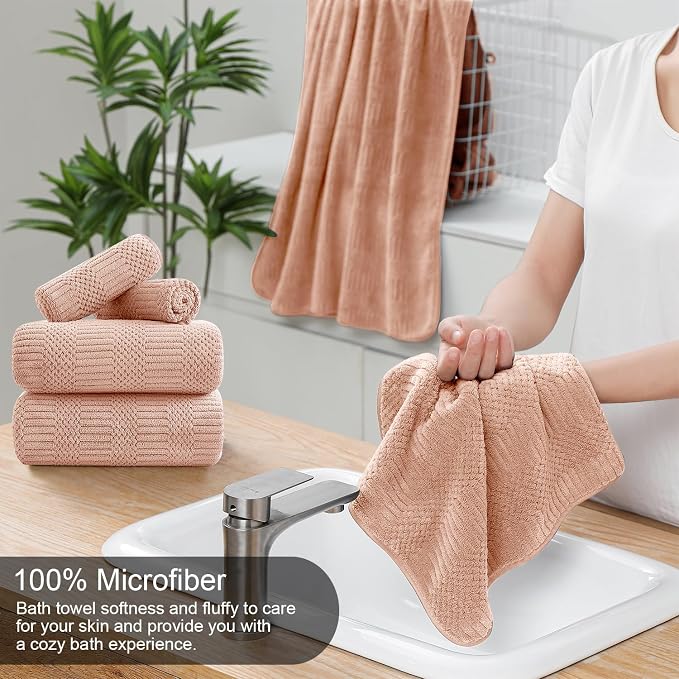 8 Piece Bath Towel Set-2 Oversized Bath Sheets, 2 Hand Towels, 4 - Image 3