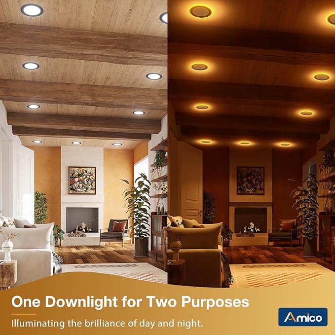 Amico 6 Pack Black 6 Inch 5CCT LED Recessed Ceiling Light - Image 2