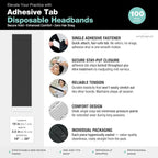 APPEARUS Disposable Stretch Facial Headbands, Snag-Free Adhesive Tab Closure - Image 5
