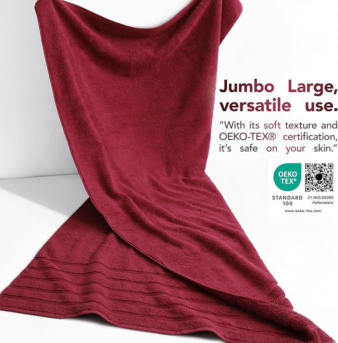 American Soft Linen 35x70 Jumbo Large Bath Towel, 600 GSM 100% Cotton Turkish - Image 3