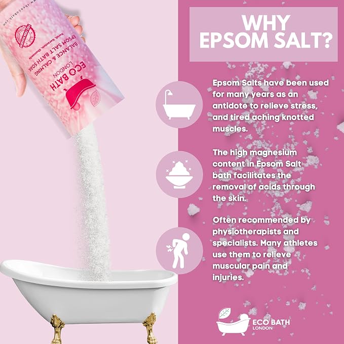 Eco Bath London Balance and Calming Epsom Salt Bath Soak – Tube 2.2 LB | Made - Image 5