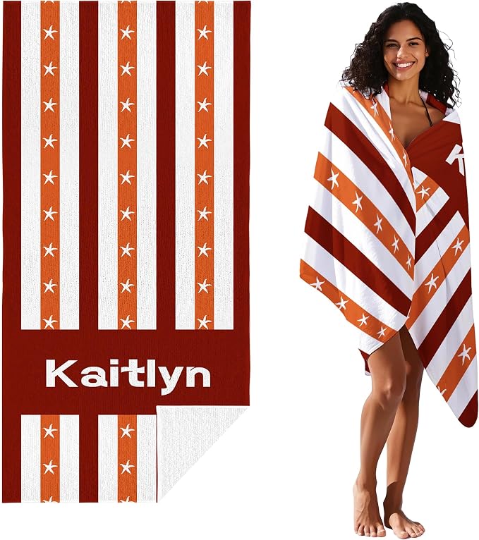 JML Custom Beach Towel with Name, Personalized Microfiber Beach Towel with Name - Image 3