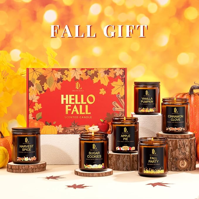 Fall Candles, 6 Pack Soy Candle Set, Scented Candles - Image 3