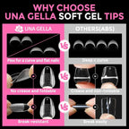 UNA GELLA Short Almond Round Fake Nails 216pcs Almond Press on Nails Pre-shape - Image 6