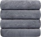 JML Bath Towels 4 Pack, Oversized Microfiber Bath Towels by JML