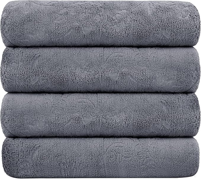 JML Bath Towels 4 Pack, Oversized Microfiber Bath Towels by JML