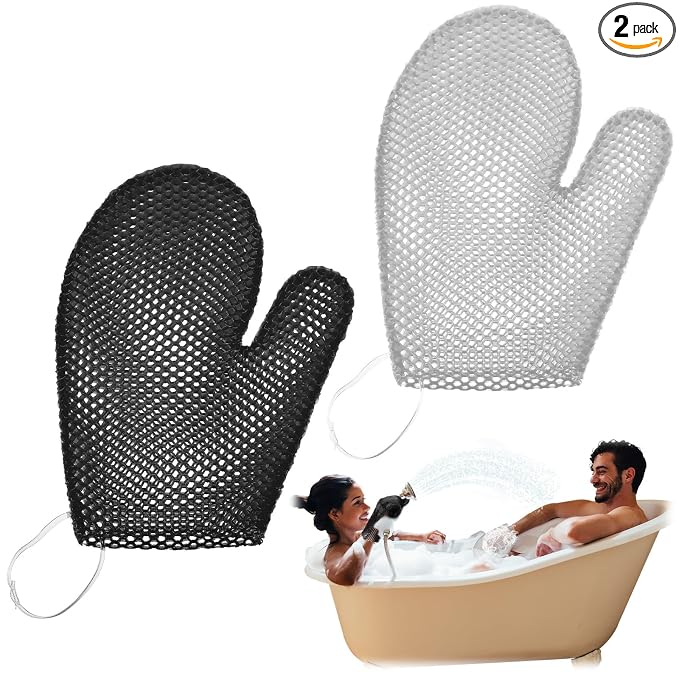 Karenhi 2 Pcs Honeycomb Exfoliating Glove Bath Mitt Body Spa Scrubber, by Karenhi