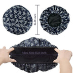 Bandana Satin Shower Cap, Three-Layer Terry Cloth Lined, - Image 2