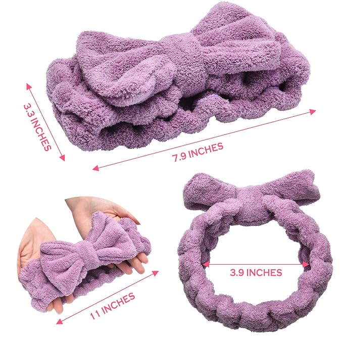 Hicarer 3 Piece Microfiber Bowtie Hairband Set - Image 4
