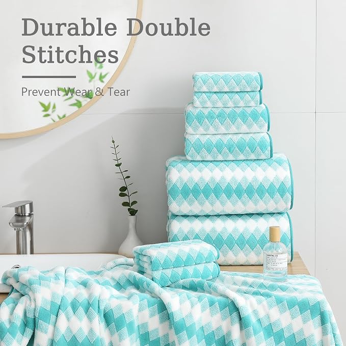 8 Piece Bathroom Towel Set |2 Oversized Bath Towels, 2 Hand Towels, 4 - Image 6