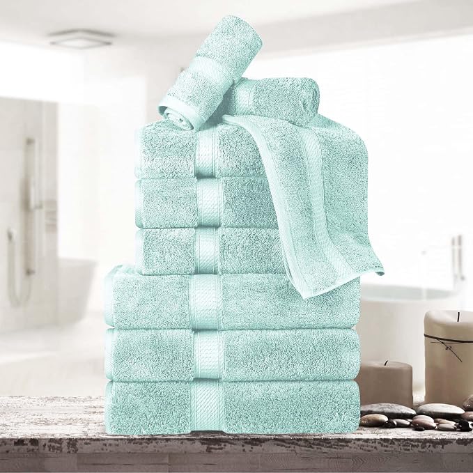 Superior Egyptian Cotton Pile 9 Piece Towel Set, Includes 3 Bath, 3 Hand by SUPERIOR