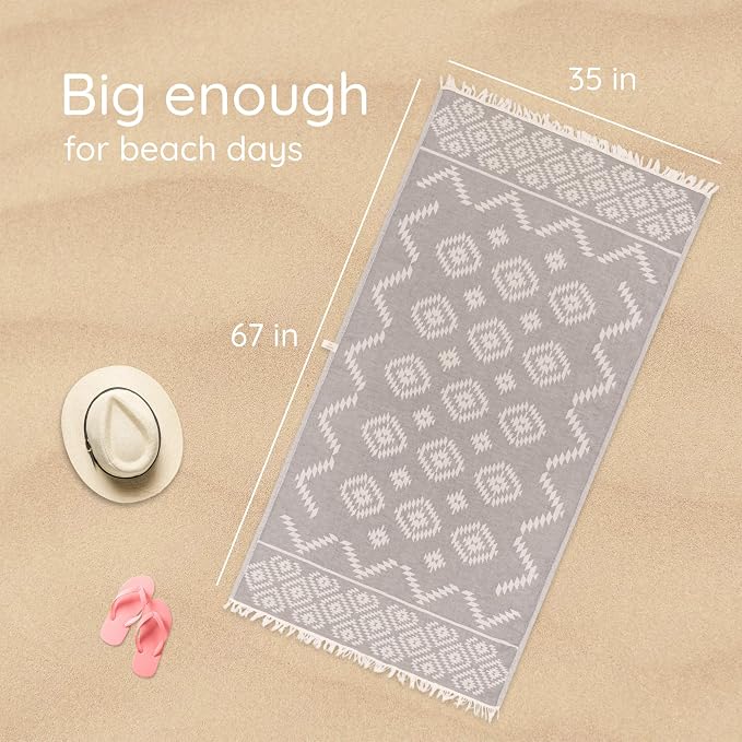 Premium Turkish Beach Towel – 35"x67" Lightweight Quick Dry Towel – 100% Cotton - Image 3