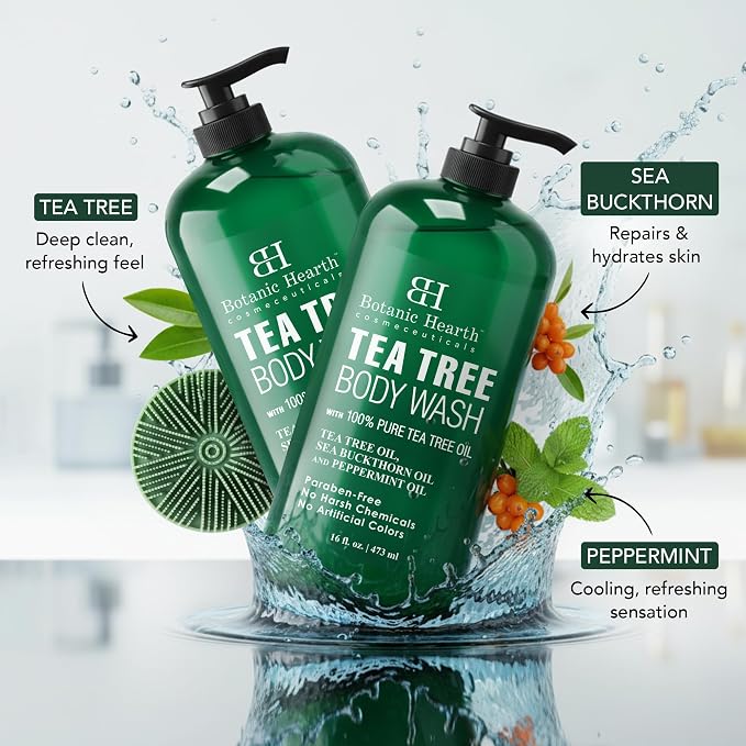 Botanic Hearth Tea Tree Body Wash 2Pack, - Image 2