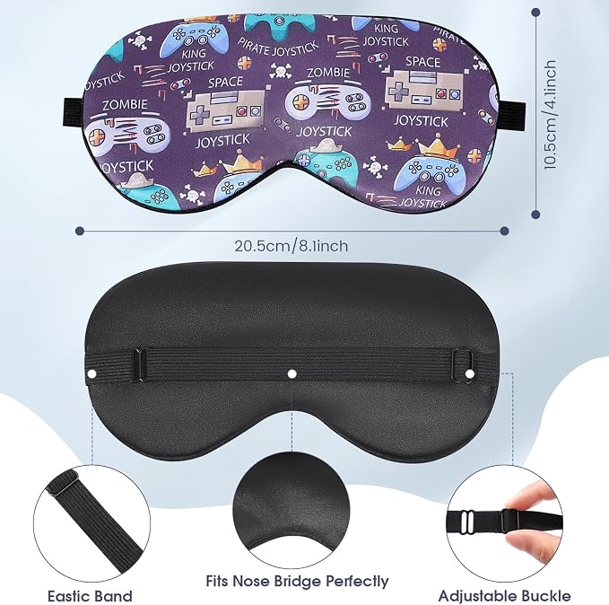 2 Pcs Boys Sleep Eye Mask, Guys Blackout Sleeping Silk Mask - Image 7