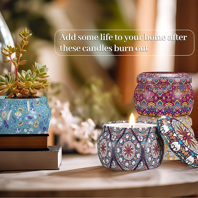 TranquilBliss Scented Candle Set, 4 Pack Soy Wax Candles, 120H Burn Time - Image 3