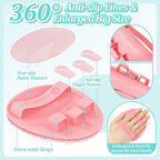 Silicone Back/Body/Face Scrubber & Soft Bath Glove Set 4PCS, Gentle Exfoliating - Image 6