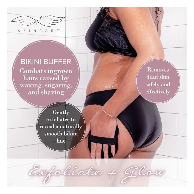 Seraphic Skincare Bikini Buffer – 100% Vegan Viscose Scrub Mitt - Image 2