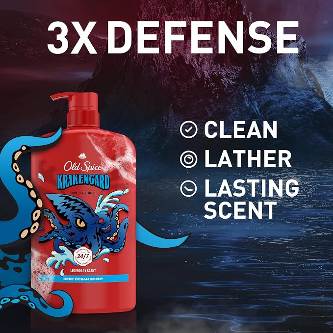 Old Spice Cleansing Body Wash for Men, 3X Defense, 24/7 Shower Fresh - Image 2