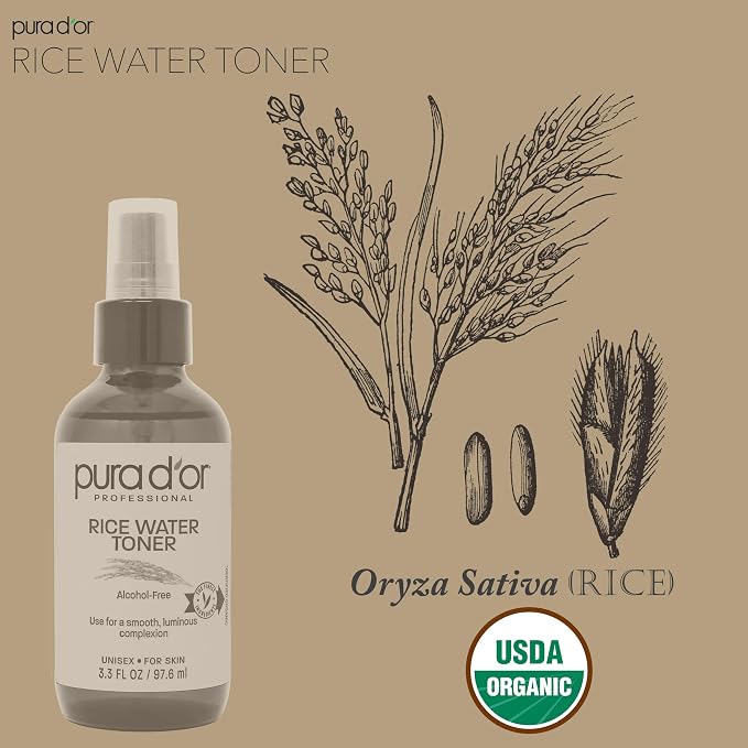 PURA D'OR 3.3 Oz Rice Water Facial Toner - Image 4
