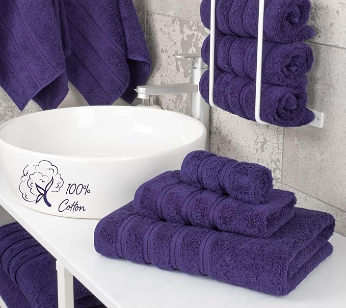 American Soft Linen Premium 3 Piece Towel Set, 1 Bath Towel 1 Hand Towel 1 - Image 2