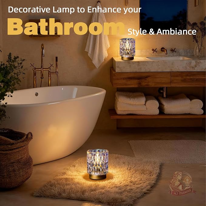 Battery Operated Table Lamps Timer, Mini Crystal Lamp - Image 3