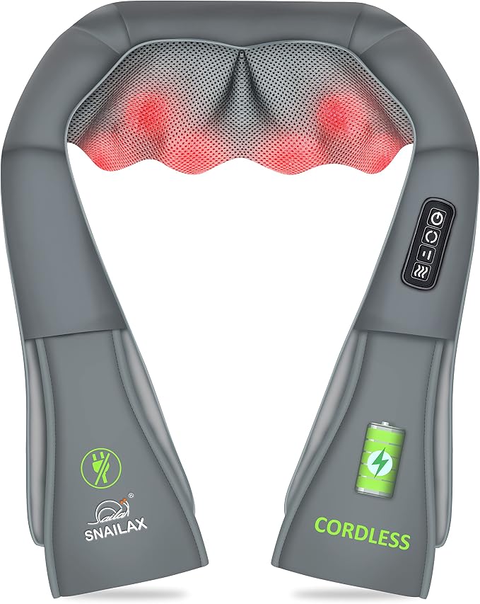 Snailax Cordless Neck Massager, Shiatsu Back Shoulder Massager by Snailax