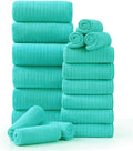 18 Piece Family Bath Towel Set Include 6 Bath Towels, 6 Hand Towels and 6 by Hailea