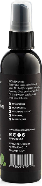 Aromasong Eucalyptus & Wild Mint Linen and Room Spray, Natural Aromatic Mist - Image 6